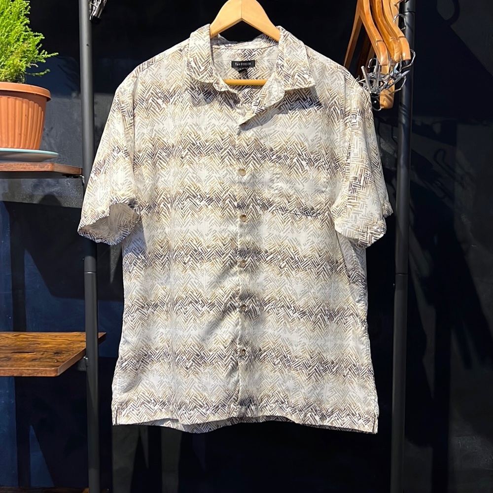 Van Heusen Tribal Hawaiian XL short sleeve Lazy Comfy breezy Nice Mint